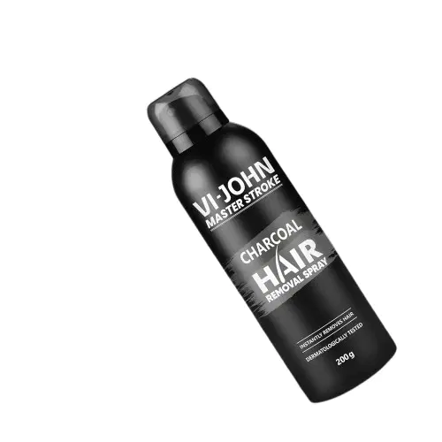 VI-JOHN Master stroke Charcoal & Aloevera Hair Removal Spray For Men - 200 ml