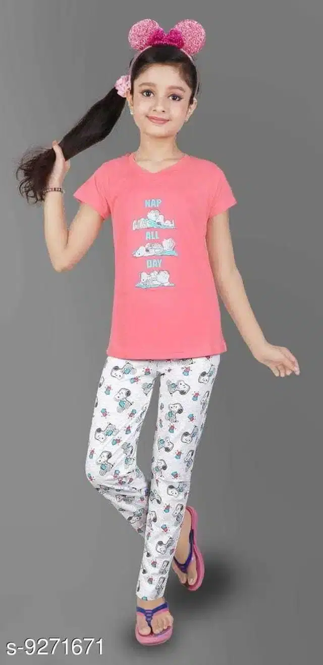 Nightsuit for Girls (Multicolor, 3-4 Years)