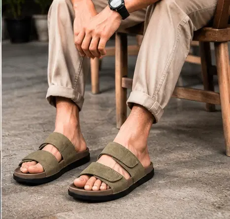 Solid Sliders for Men (Beige, 6)