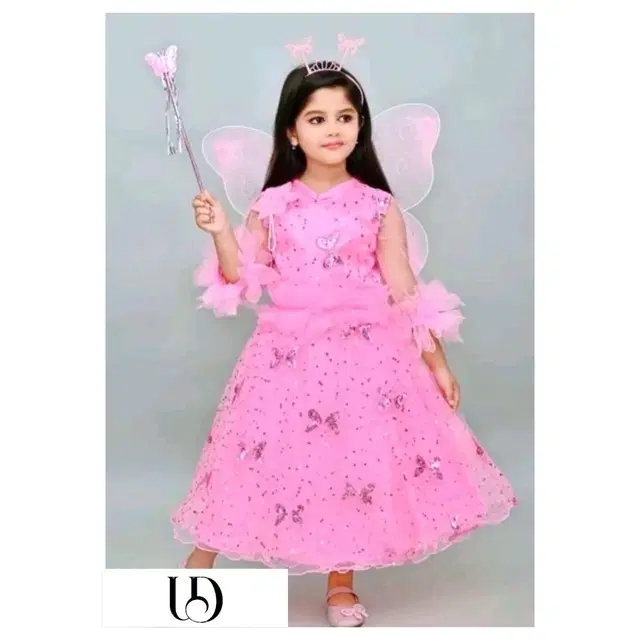 Cotton Blend Solid Dress for Girls (Pink, 0-1 Years)