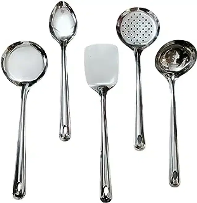 Cooking Spatulas Set of Kitchen, Silver, Set of 5
