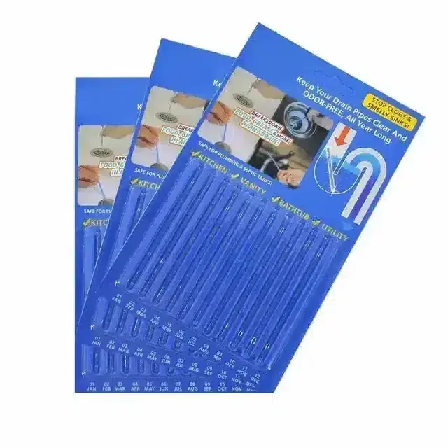 K Kudos Drain Cleaner Stick For Kitchen Bathroom Toilet 12 Sticks
