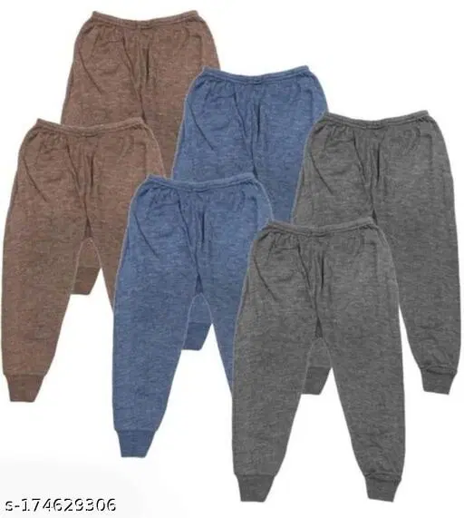 Polycotton Thermal Bottomwear for Kids, Pack of 6 (Multicolor, 3-6 Months)