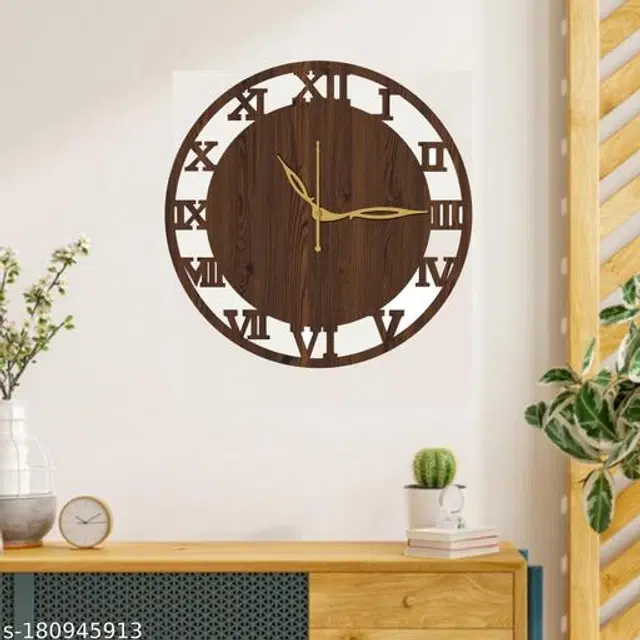 Wooden Wall Clock, Brown