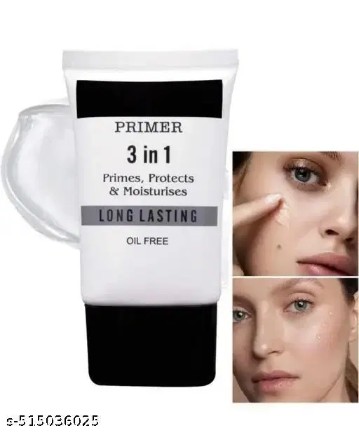 Beauty 3 In 1 Primer For Face Makeup | Hydrating, Lightweight & Long- Lasting | All Skin Types | Oil-Free | Minimises Pores | Toxic & Cruelty Free