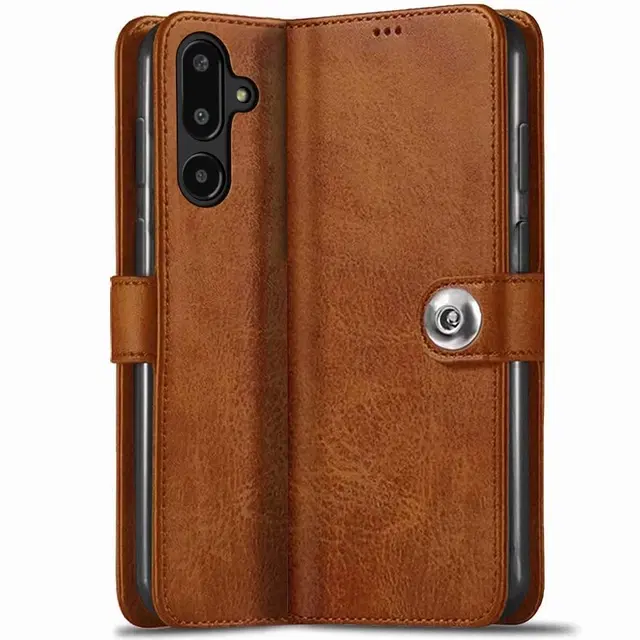Artificial Leather Flip Cover For Samsung F56 5G / M56 5G, Brown