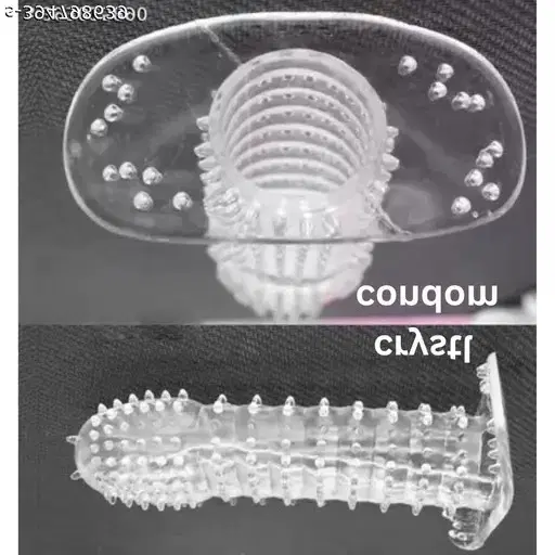 Crystal Dotted Reusable Condom for Men, Transparent, Pack of 1