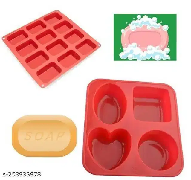 Multiple Baking Mould, Red, Pack Of 2