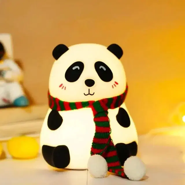 Cute Panda Night Lamp - Silicone Lamp for Bedroom, 10W Color Changing LED Touch Light