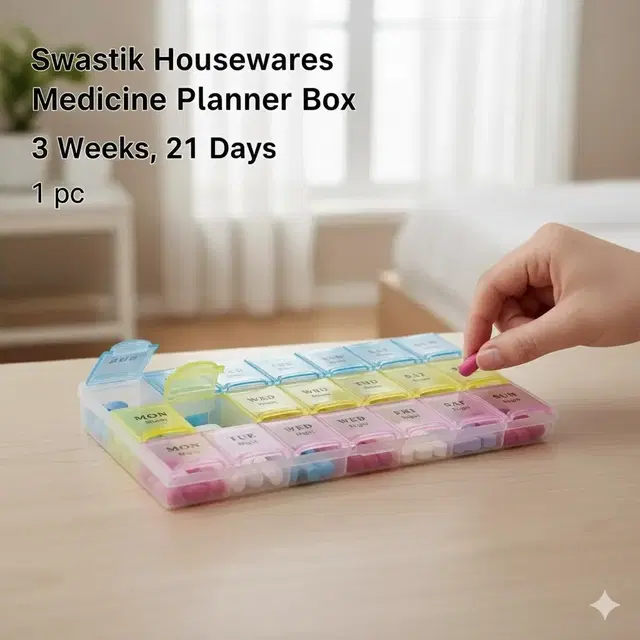 Swastik Housewares Medicine Planner Box, 3 Weeks, 21 Days 1 pc