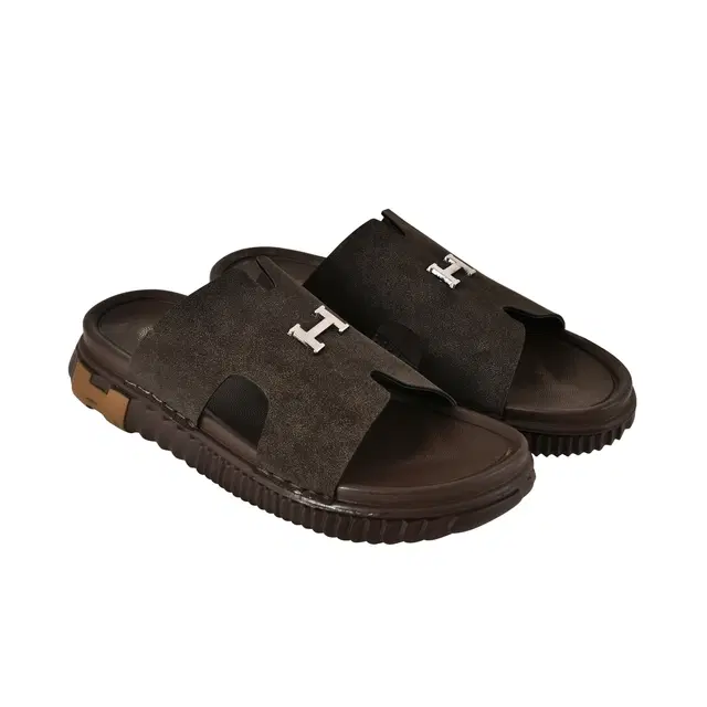 Slip On Slippers for Men (Brown, 7)