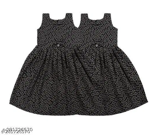 Frocks & Dresses for Girls (Black, 2-3 Years)
