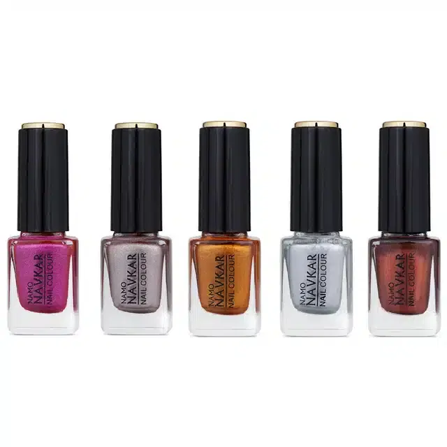 Matte Nail Polish, Multicolor, 10 ml, Pack of 5