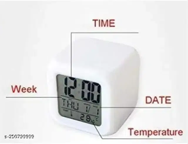 LED Digital Alarm Clock, White