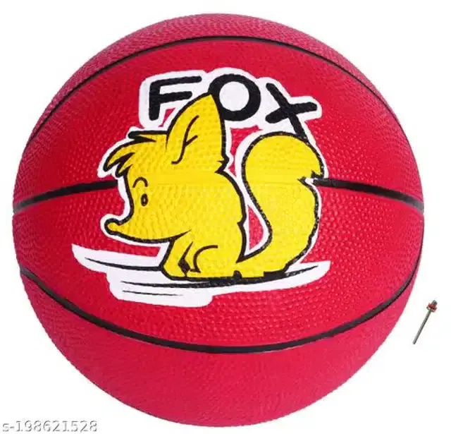Rubber Basketball, Size 3 with Inflation Needle, Multicolor, Set of 1