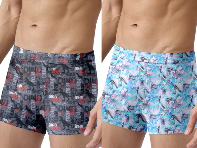 Micro Modal Printed Trunk for Men, Pack of 2 (Multicolor, S)