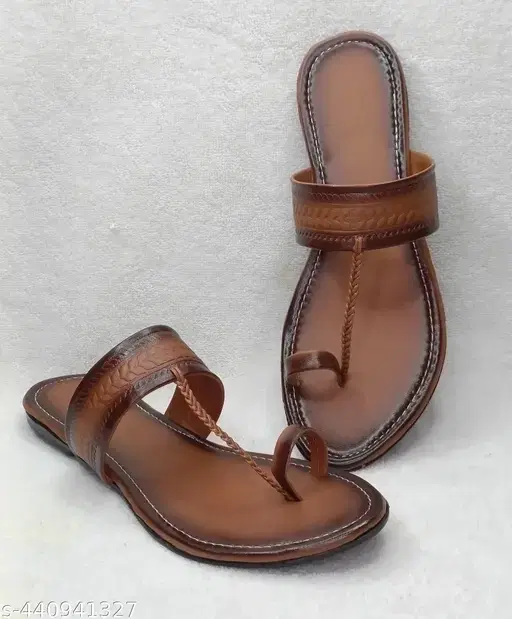 Zakozee Kolhapuri Flats for Women, Brown (7)