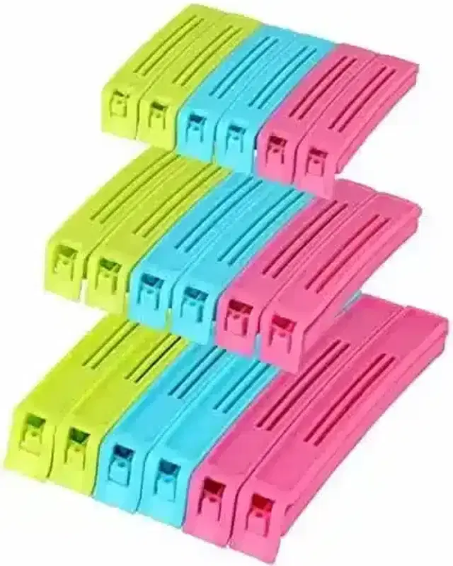 K Kudos Plastic Snack Bag Pouch Clip Sealer, Pack Of 18, Multicolor