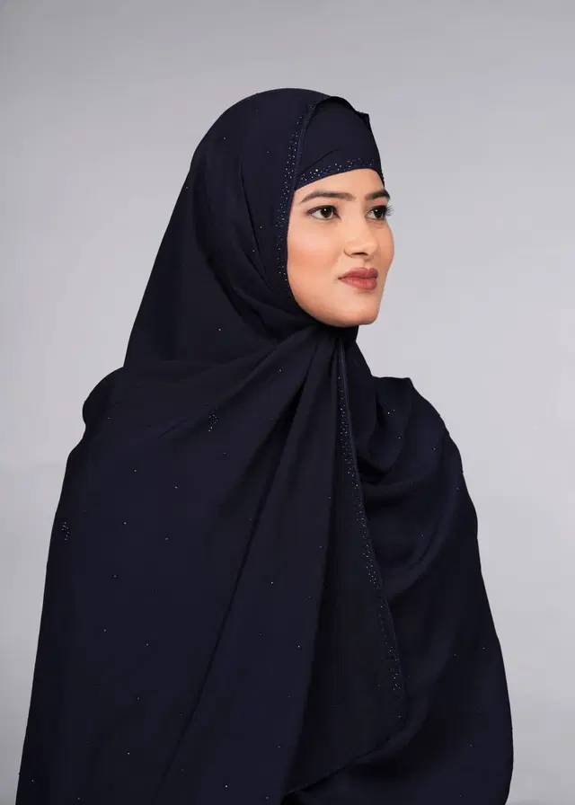 Chiffon HIjab for Women (Black, Free Size)