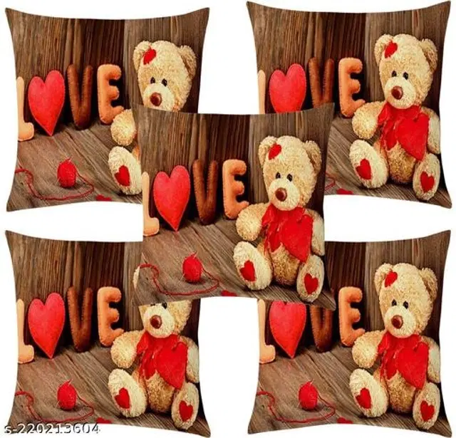 Jute Cushion Covers, Multicolor, 16x16 inches, Pack of 5