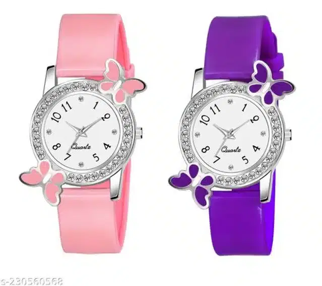 Analog Watch for Women, Pack of 2 (Multicolor)