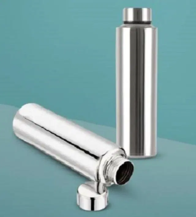 Stainless Steel Water Bottle, Silver, 1000 ml, Pack of 2