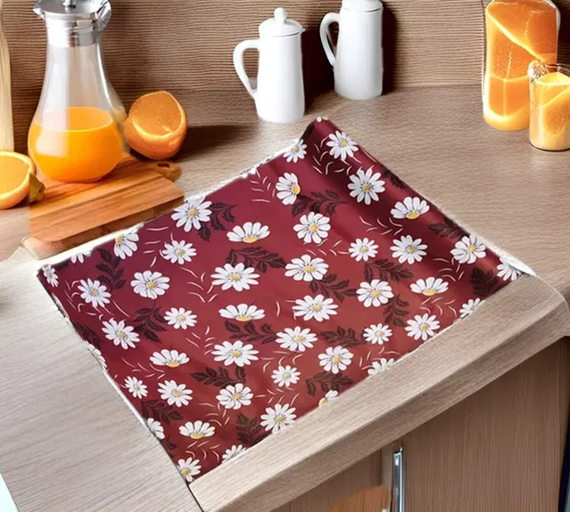 PVC Printed Shelf Mat Roll, Multicolor, 5 m