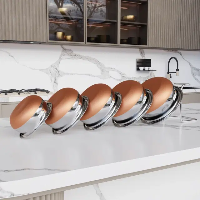 Stainless Steel Handi, Silver, Set of 5