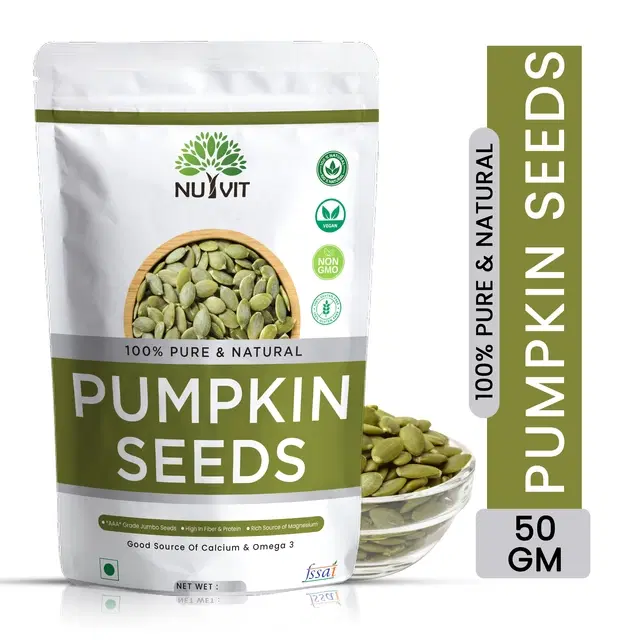 Nutvit Organic Raw & Unroasted Pumpkin Seeds, 50 g