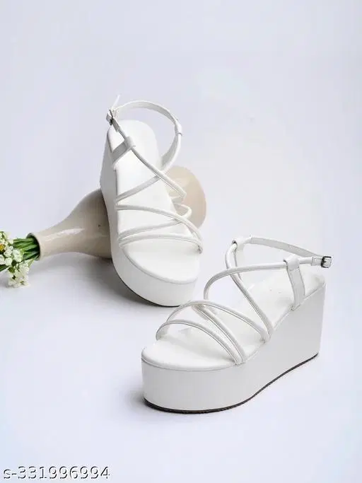 Shoetopia Girls Sandals (White, Size 5.0)