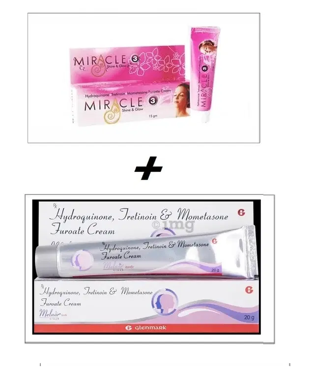 Combo of Miracle, 15 g & Glenmark Melnor, 20 g Face Creams, Set of 2