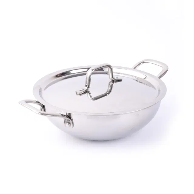 Stainless Steel Kadhai, Silver (200 mm)