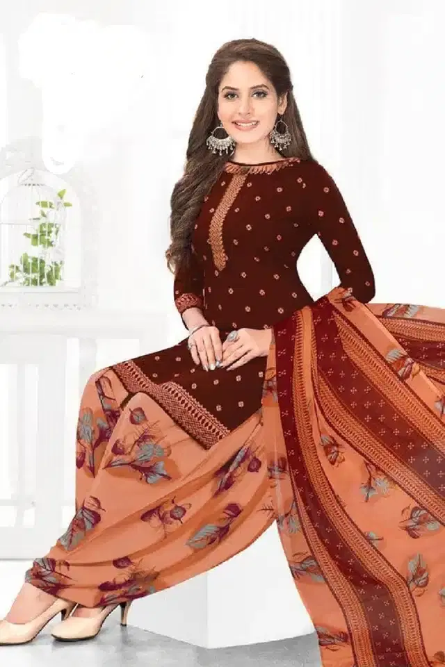 Synthetic Unstitched Dress Material for Women & Girls (Multicolor)