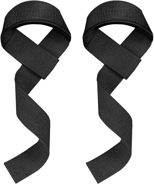 Weight Lifting Straps and Wrist Support, Black, Set of 1