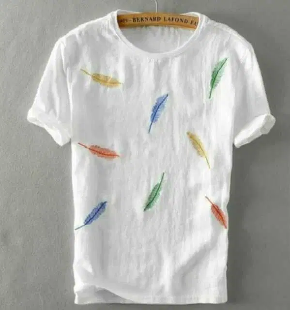 Best Hot Selling Cotton Blend Half Sleeves T-Shirt For Men (White, XL) (R-24)