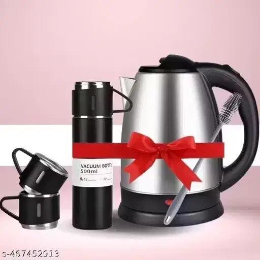 Scarlett Electric Kettle 2 Litre with Vaccum bottle cup set and bottle brush