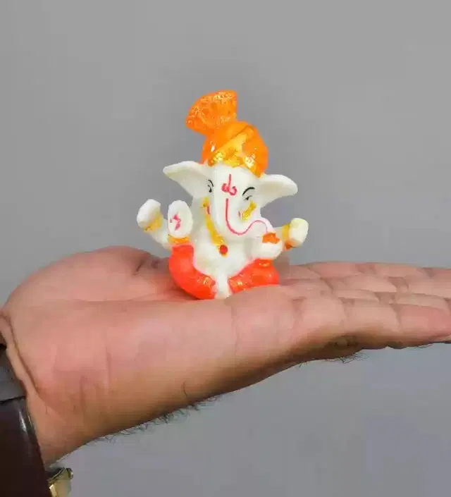 Beautiful Ganpati Idol for Car Dashboard, Multicolor