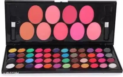 48 Colors Miss Eye Shadow EyeShadow Palette with 9 Beauty Blushers Gold Palette 70 g (Multicolor)