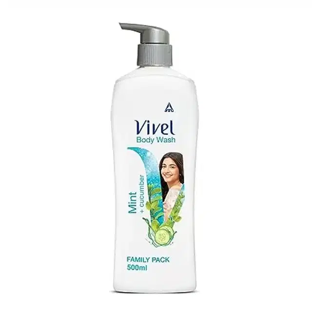 Vivel Body Wash, Mint and Cucumber, 500 ml