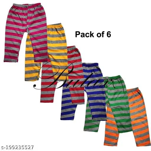 Woolen Thermal Bottom Wear for Kids, Set of 6 (Multicolor, 6-9 Months)