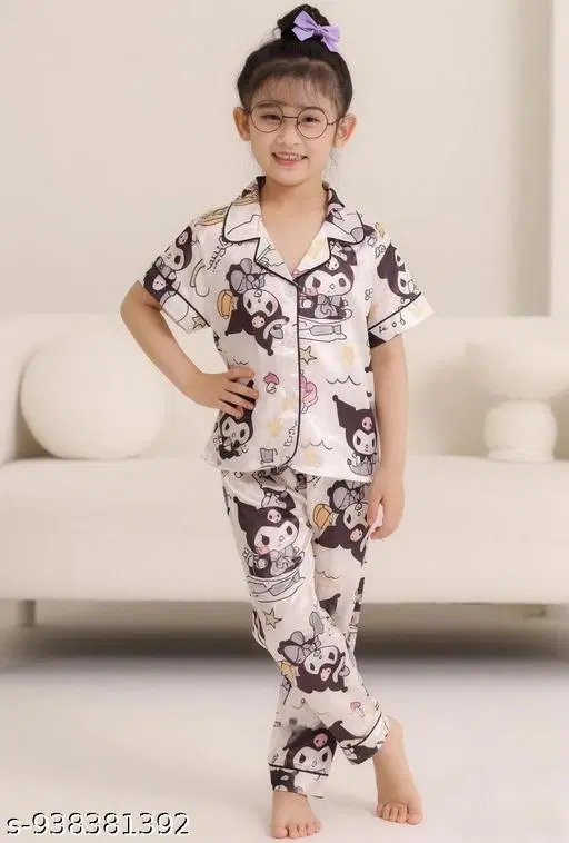 Night Suit for Girls (Pink, 3-4 Years)