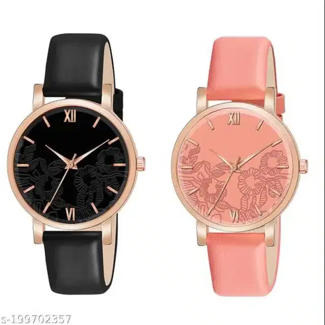 Analog Watch for Women, Pack of 2 (Multicolor)