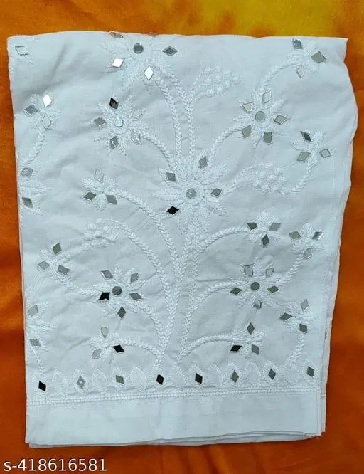 Cotton Blend Solid Pant for Women, White (S)