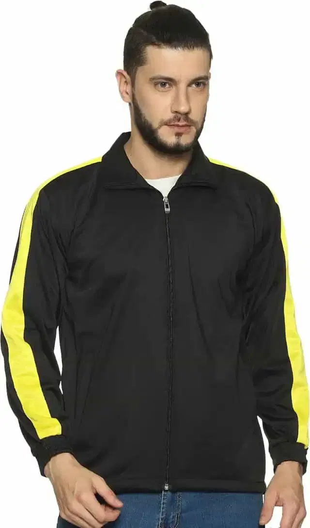 HPS Sports Full Sleeve Solid mens Jacket (Black, S) (HP0387)