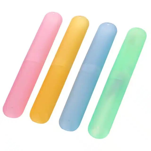 Plastic Toothbrush Coveranti Bacterial Toothbrush Container, Multicolor, Pack Of 4, Sb-10