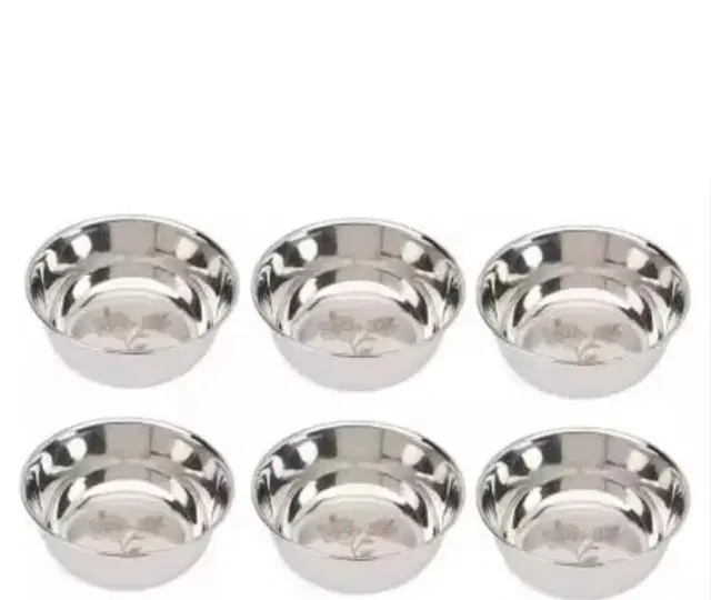 Stainless Steel Bowl Set, Silver, Pack of 12
