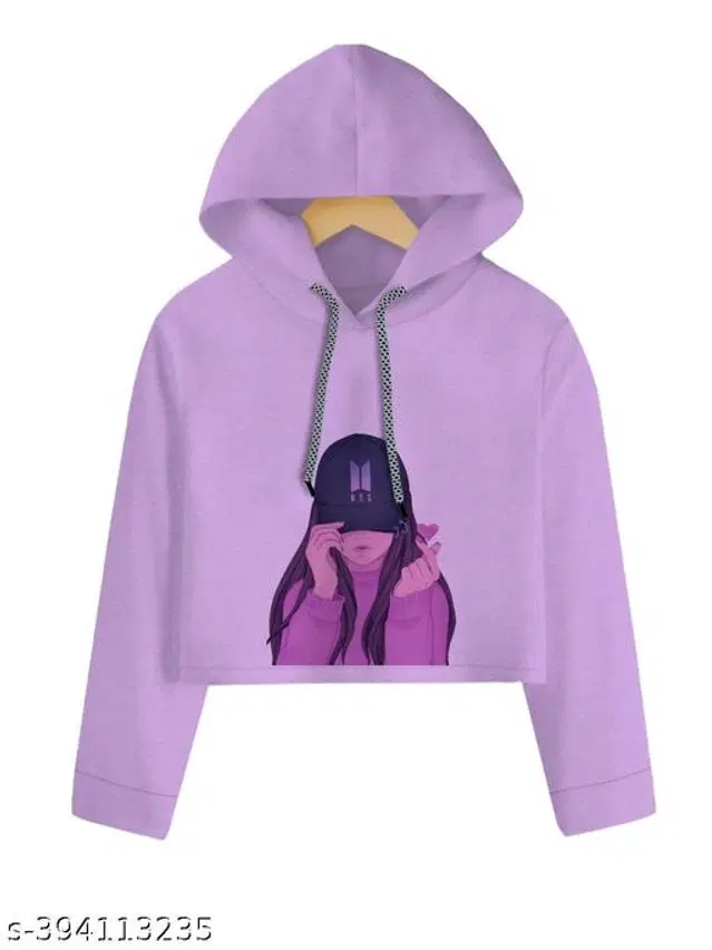 Cotton Blend Hoodie for Girls (Purple, 4-5 Years)
