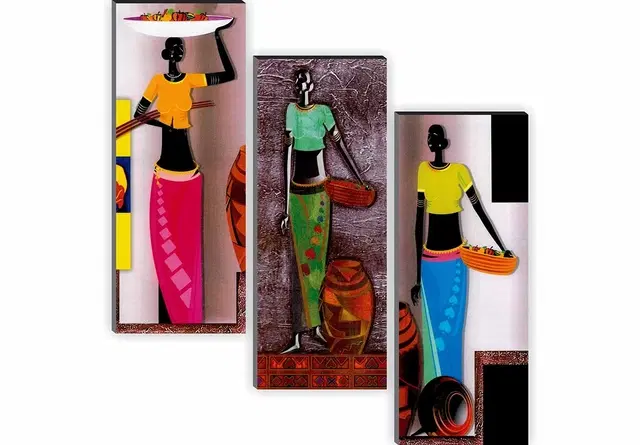 Akarts Modern Art MDF painting set of 3 15x18in