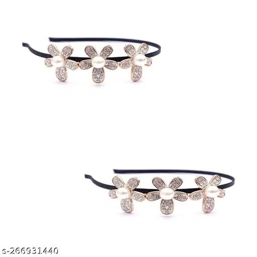 Elegant Hair Bands for Women, Pack of 2 (Gold)