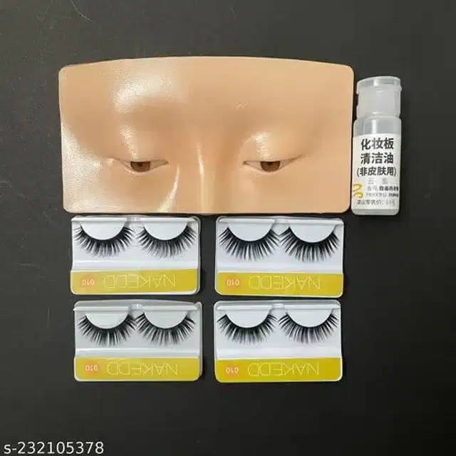 Eye Makeup Dummy with 4 Pcs Fake Eye Lashes, Set of 2